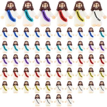 Imagem de HSDJLXZ 54 Pack Little Jesus Figurines in Bulk, Pocket Jesus Loves You, Jesus Small Figures, Little Tiny Jesus Figures for Church Christmas Party Favors Baptism Gifts