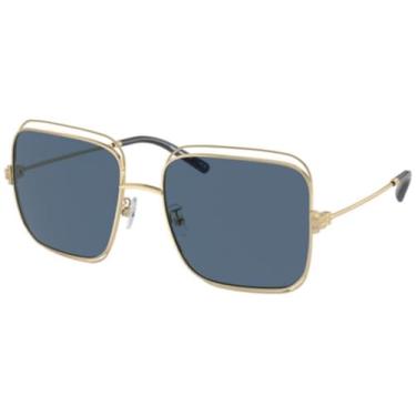 Imagem de Tory Burch Óculos de sol TY 6107 334980 Brilhante Ouro Claro/Azul Escuro Poliamida Stan