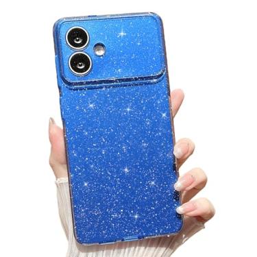 Imagem de MINSCOSE Capa com glitter compatível com Samsung Galaxy S26 Edge, linda estética brilhante, fina, à prova de choque, brilhante para Samsung Galaxy S26 Edge para mulheres e meninas - azul escuro