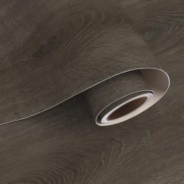 Imagem de VaryPaper Papel de parede rústico de madeira marrom cedro de 81,3 cm x 299,7 cm para quarto, papel de contato de madeira, descascar e colar, papel de parede de vinil para bancada, impermeável