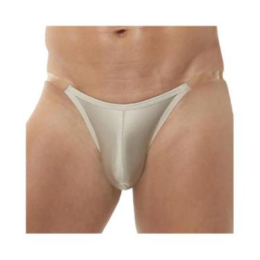 Imagem de Cuecas masculinas de seda gelada, roupa íntima transparente, sexy, cin
