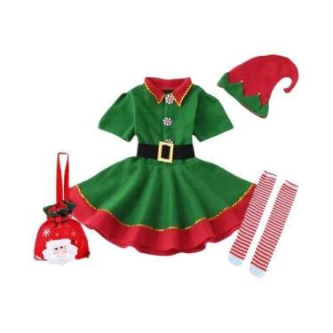 Imagem de Fantasia De Elfo Verde Para Meninas, Conjunto De Fantasia Para Festa D