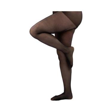 Imagem de Meia-calça feminina plus size sólida ultrafina cintura alta meia-calça