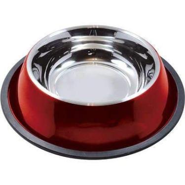 Imagem de Comedouro e Bebedouro Antiderrapante Vermelho Jambo