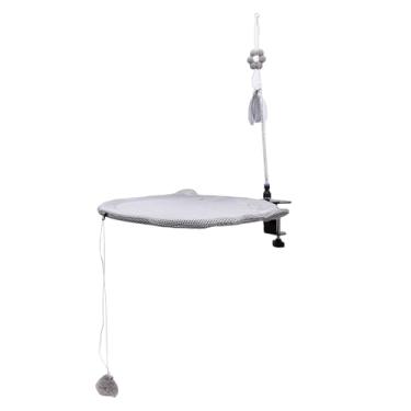 Imagem de GLOGLOW Cama de Gato, Móveis Rede Sob a Mesa Com Malha Respirável Assento de Descanso para Animais de Estimação Poleiro Ajustável para Escritório Doméstico Economiza Espaço para Gatos Gatinhos Cama