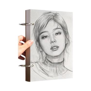 Imagem de Caderno De Desenho Profissional A4 A5 16K 32K 8K Com Folhas Soltas Par