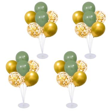 Imagem de 4 Set Balloon Stand Kit for Table Centerpieces With Balloon and Base Party Decorations for Birthday Wedding Retirement Graduation Baby Shower (Green Gold)