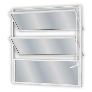 Imagem de Janela de Alumínio Basculante 60x80cm com 2 Basculas e Vidro Mini Bore