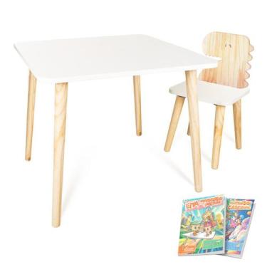 Imagem de Kit Mesa e Cadeira Infantil Dinossauro - Eita Casa Perfeita, Pinus