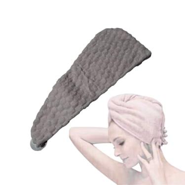 Imagem de Touca de TOALHA Pós-Banho: Secagem Ultra Rápida e Super Absorvente para Cabelos. Atoalhado Macio, Encorpado e Confortável. Cinza (Cinza Chumbo)