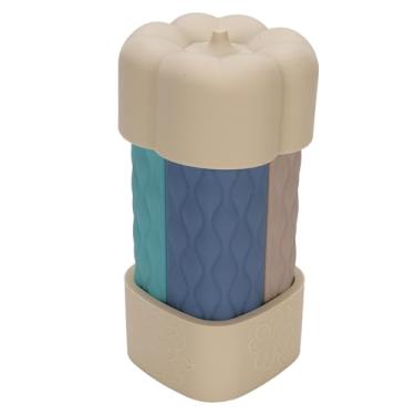 Imagem de Jopwkuin Conjunto de Garrafas de Viagem de Silicone 4 Em 1, Recipiente de Boca Larga à Prova de Vazamento para Viagens, para Produtos de Higiene Pessoal (Série Branca Cremosa)