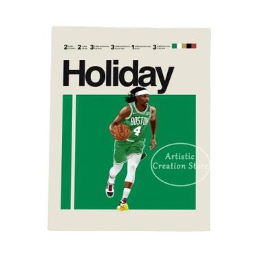 Imagem de Pôster De Arte Minimalista De Basquete Dos Celtics Com Tatum E Horford