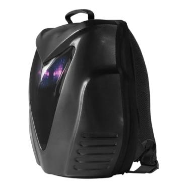 Imagem de Mochila para capacete de motocicleta Coruja LED Smart Display Capacete amigável Conteúdo DIY via BT APP Equitação à prova de chuva Bolsa de caminhada ABS PC Tecido Oxford 36 x 21