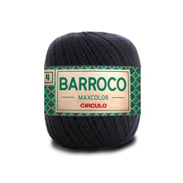 Imagem de Barbante Barroco Maxcolor Fio 4 200g 338m Círculo Novelo Crochê Tricô Artesanato Tapetes Souplás (8990 - PRETO)