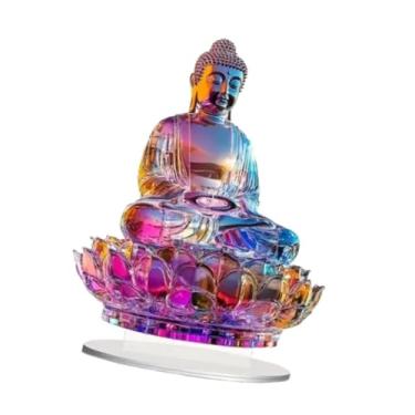 Imagem de Kuntesetty Placa Decorativa de Mesa em Acrílico, Ornamento de Buda Plano 2D, Fácil de Montar, para Escritório, Sala de Estar E Casa, Color B, Tamanho real