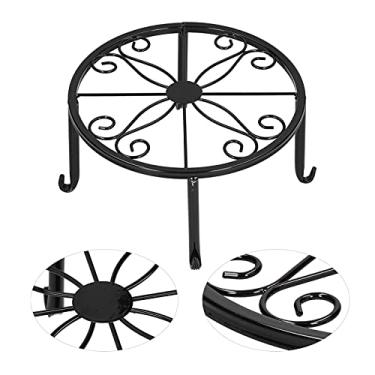 Imagem de Suporte de Planta Pé em Camada Única Prateleira Vasos Flores Ferro Forjado Alta Resistência para Ambientes Internos Varanda Sala Estar Fácil Limpar