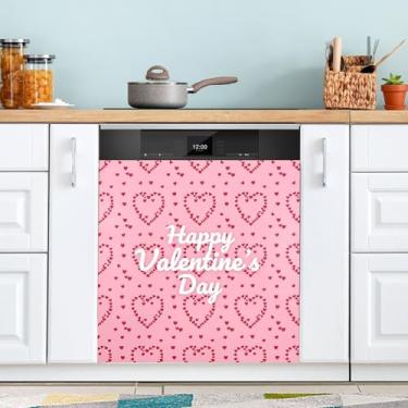 Imagem de ATTX Capa de ímã de lava-louças Cream Hearts | Adesivo decorativo de eletrodomésticos de 58 x 66 cm para armários domésticos e eletrodomésticos #333