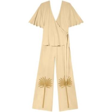 Imagem de Macacão Longo Transpassado Com Amarração E Estampas-Feminino