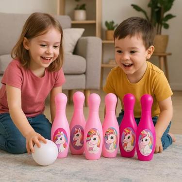 Imagem de Jogo Boliche Infantil De Unicornio Completo Com 8 Peças - Toymaster