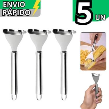 Imagem de Kit 05 Raspador Debulhador de Milho em Inox Resistente Ralador Alta Qu