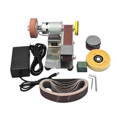 Imagem de Generic Mini lixadeira de cinta elétrica, afiadora de facas multifuncional e fácil de operar, com acessórios para esmerilhar.