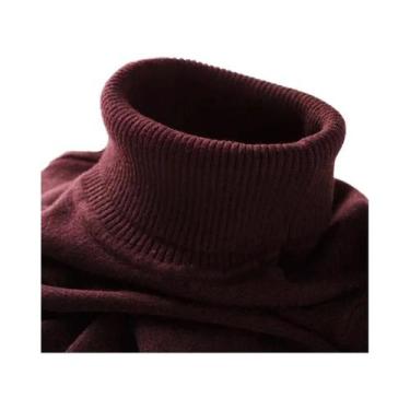 Imagem de Suéter Masculino Slim Fit De Gola Alta Leve Com Mangas Longas Casual P