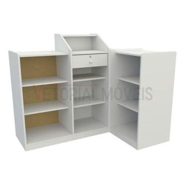 Imagem de Balcão Caixa Vitrine Modular M1 Fechado - VETORIAL MÓVEIS, Branco