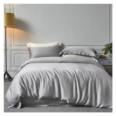 Imagem de Jogo de edredom de luxo de seda natural, macio, Queen, cama de luxo em uma bolsa (uma cor 220 x 220 cm, 4 peças)