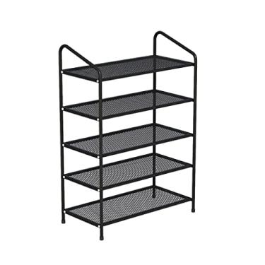 Imagem de 3FLQOOPP Sapateira para entrada de 4 níveis/5 níveis, sapateira, organizador de sapatos, prateleiras empilháveis, grande capacidade, economia de espaço, adequado para armário de entrada, quarto