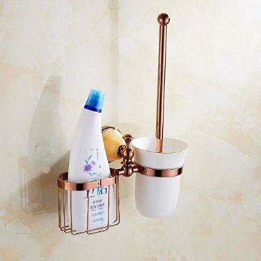 Imagem de Escovas de vaso sanitário, conjunto de suporte de escova de vaso sanitário europeu ferragens de banheiro pingente banheiro vaso sanitário de cerâmica, B (B)