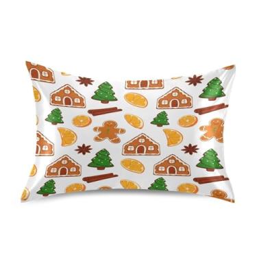 Imagem de Wassud Linda fronha de cetim masculina de gengibre para cabelo e pele, fronhas de seda lisa, tamanho queen, respirável, com fecho de envelope