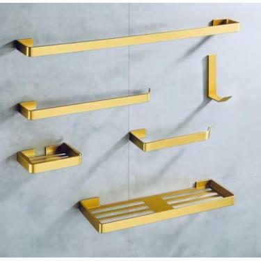 Imagem de Kit Conjunto Para Banheiro Luxo 6 Peças (Dourado)