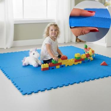 Imagem de Kit 4 Placas Tapete Tatame EVA 50x50cm 20mm 8 Bordas Emborrachado Exer
