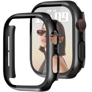 Imagem de Newlibery Capa de 40 mm compatível com Apple Watch Series 6/5/4/SE/SE2/SE3 com película protetora de tela de vidro temperado HD, capa rígida de policarbonato com cobertura total, antirarranhões, para