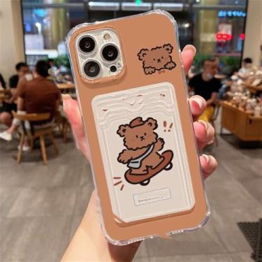 Imagem de Capa de celular fofa e resistente a impactos com porta-cartões para Samsung Galaxy S25 Ultra A36 S24 FE A16 S23 Plus A56 A55 A26 A35, transparente TA50, para S23