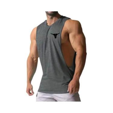 Imagem de Camiseta Sem Mangas Masculina Com Estampa De Touro, Estilo Musculoso E