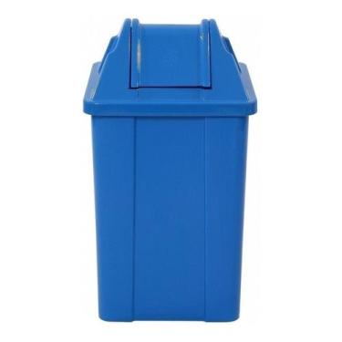 Imagem de Cesto Quadrado Com Tampa Vai E Vem 60 Litros Q60 Azul - jsn