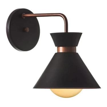 Imagem de Arandela Dubai Alumínio: Luxo Interno, Dur - Preto Com Cobre