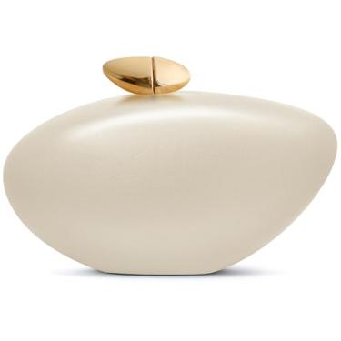 Imagem de NEWROGENG Bolsa clutch de acrílico para mulheres, bolsa noturna de mármore com fecho magnético para festa de casamento, Couro nude