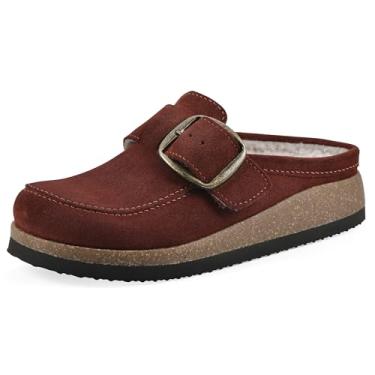 Imagem de WHITE MOUNTAIN Bueno Mule feminino, Camurça enferrujada com pele sintética, 34