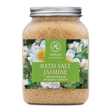 Imagem de Sal marinho de banho jasmim 1300 g - sais de banho com óleo essencial de jasmim para banho - banho relaxante - beleza - cuidados com o corpo - relaxamento - bom sono - sais de banho de aromaterapia