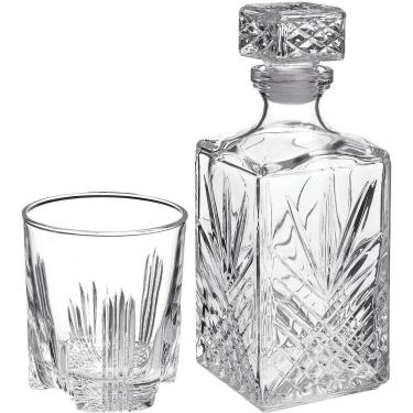 Imagem de Bormioli Rocco Selecta Garrafa/Copos Uísque 1L/285Ml Vidro Transp 7Pç Lapidado