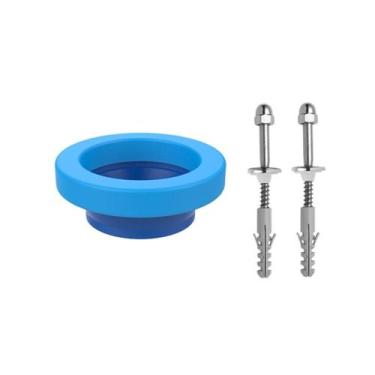Imagem de Anel Vedação e Guia Vaso Sanitário com Kit Parafuso Blukit