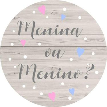 Imagem de Painel de Tecido Sublimado Redondo Chá de Revelação Menina ou Menino M