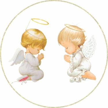 Imagem de Painel de Tecido Sublimado Redondo Anjinhos Orando C/Elástico - Fabrik