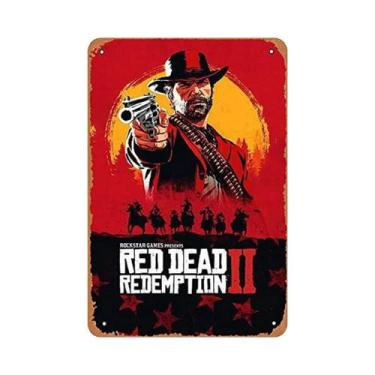 Imagem de Placa De Metal Vintage Red Dead Redemption, Decoração Engraçada Para J