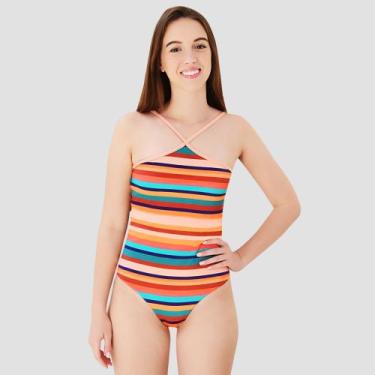 Imagem de Maiô Feminino Frente Única Listrado evebeach*, GG