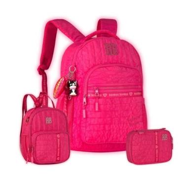 Imagem de Kit Mochila Costas Rebecca Bonbon Lancheira Estojo Box Rosa
