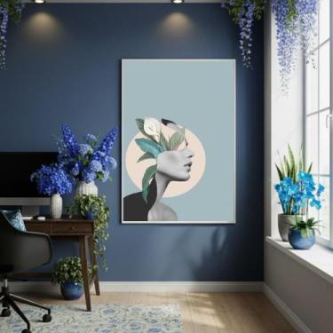 Imagem de Quadro Decorativo Cabeça De Mulher 70X50Cm Mold Preta - Quadros On-Lin