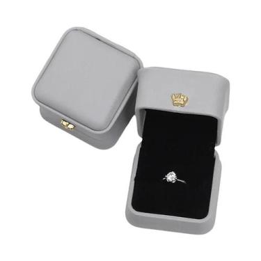 Imagem de Caixa De Armazenamento De Anéis Em Couro PU Com Fecho Em Forma De Coro